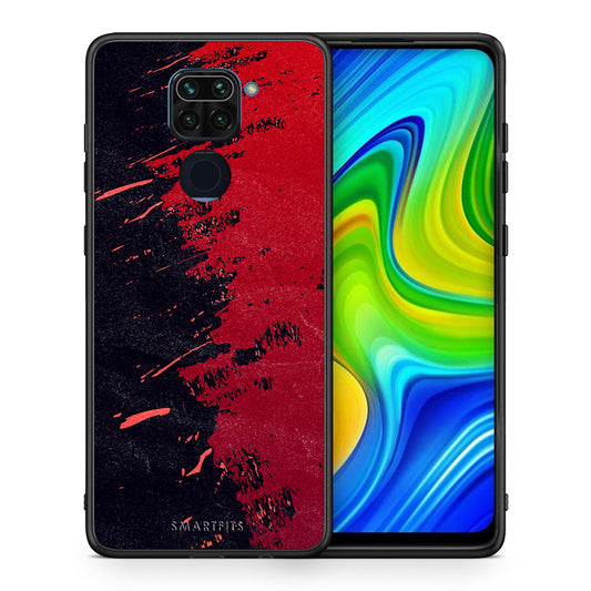 Θήκη Αγίου Βαλεντίνου Xiaomi Redmi Note 9 Red Paint από τη Smartfits με σχέδιο στο πίσω μέρος και μαύρο περίβλημα | Xiaomi Redmi Note 9 Red Paint case with colorful back and black bezels