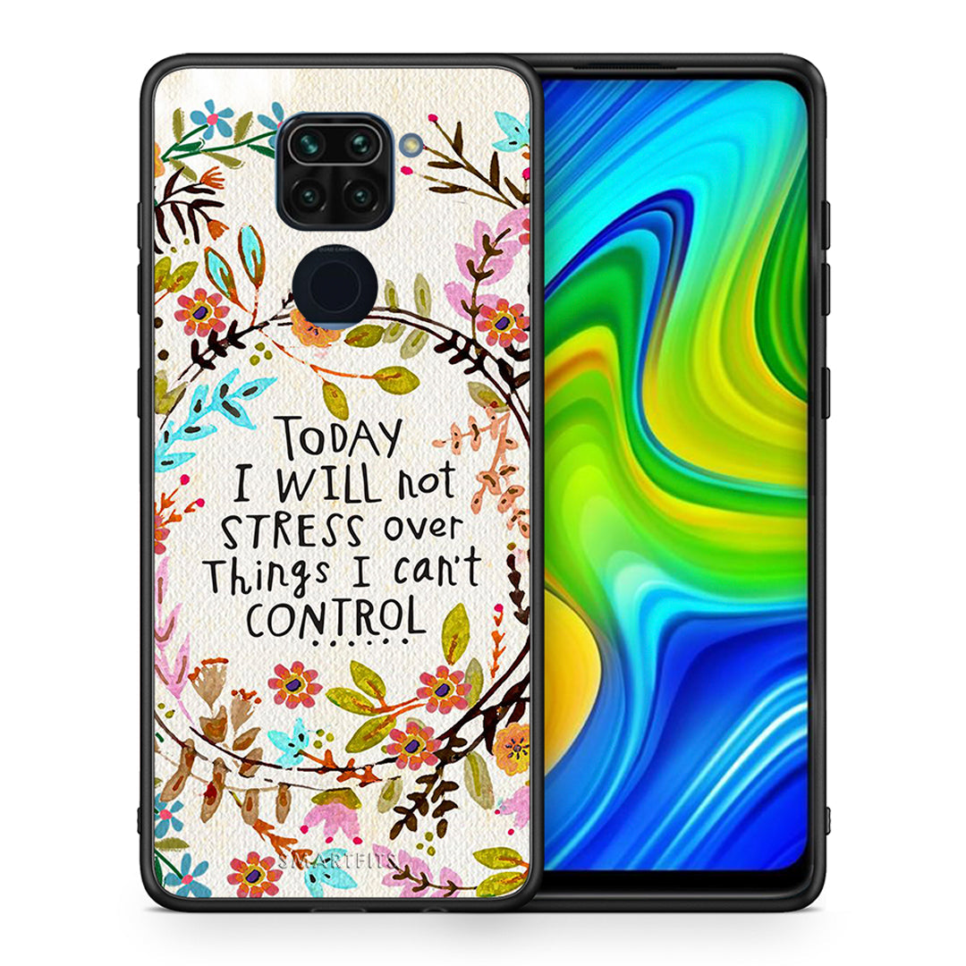 Θήκη Xiaomi Redmi Note 9 Stress Over από τη Smartfits με σχέδιο στο πίσω μέρος και μαύρο περίβλημα | Xiaomi Redmi Note 9 Stress Over case with colorful back and black bezels