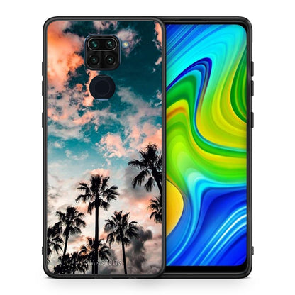 Θήκη Xiaomi Redmi Note 9 Sky Summer από τη Smartfits με σχέδιο στο πίσω μέρος και μαύρο περίβλημα | Xiaomi Redmi Note 9 Sky Summer case with colorful back and black bezels