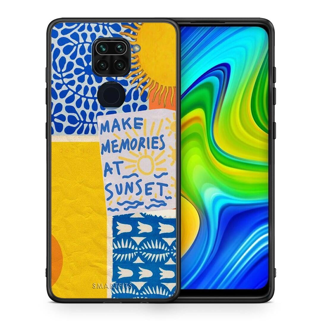 Θήκη Xiaomi Redmi Note 9 Sunset Memories από τη Smartfits με σχέδιο στο πίσω μέρος και μαύρο περίβλημα | Xiaomi Redmi Note 9 Sunset Memories case with colorful back and black bezels