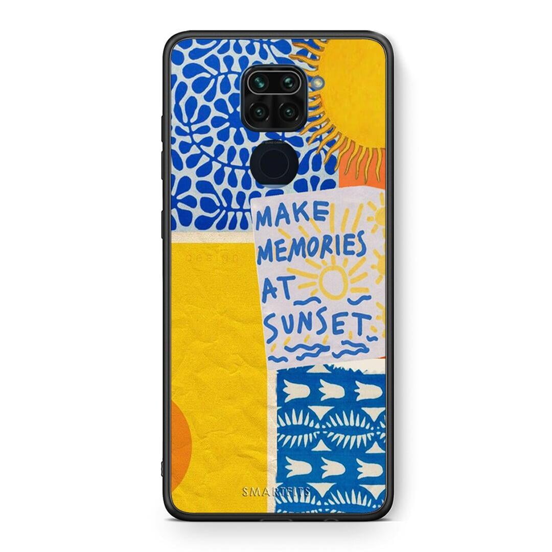 Θήκη Xiaomi Redmi Note 9 Sunset Memories από τη Smartfits με σχέδιο στο πίσω μέρος και μαύρο περίβλημα | Xiaomi Redmi Note 9 Sunset Memories case with colorful back and black bezels