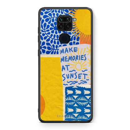 Θήκη Xiaomi Redmi Note 9 Sunset Memories από τη Smartfits με σχέδιο στο πίσω μέρος και μαύρο περίβλημα | Xiaomi Redmi Note 9 Sunset Memories case with colorful back and black bezels