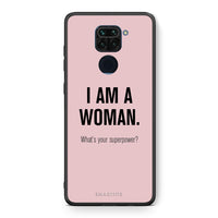 Thumbnail for Θήκη Xiaomi Redmi Note 9 Superpower Woman από τη Smartfits με σχέδιο στο πίσω μέρος και μαύρο περίβλημα | Xiaomi Redmi Note 9 Superpower Woman case with colorful back and black bezels