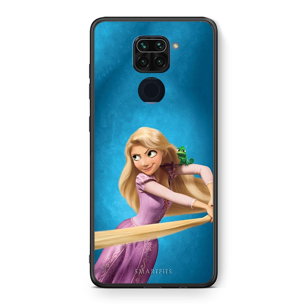 Θήκη Αγίου Βαλεντίνου Xiaomi Redmi Note 9 Tangled 2 από τη Smartfits με σχέδιο στο πίσω μέρος και μαύρο περίβλημα | Xiaomi Redmi Note 9 Tangled 2 case with colorful back and black bezels