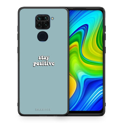 Θήκη Xiaomi Redmi Note 9 Positive Text από τη Smartfits με σχέδιο στο πίσω μέρος και μαύρο περίβλημα | Xiaomi Redmi Note 9 Positive Text case with colorful back and black bezels