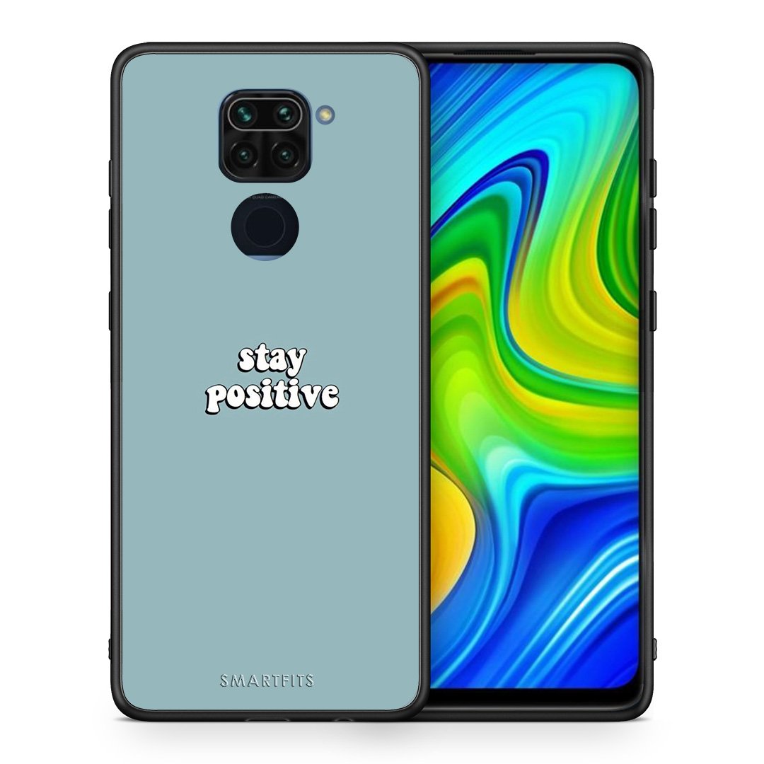 Θήκη Xiaomi Redmi Note 9 Positive Text από τη Smartfits με σχέδιο στο πίσω μέρος και μαύρο περίβλημα | Xiaomi Redmi Note 9 Positive Text case with colorful back and black bezels