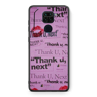 Θήκη Αγίου Βαλεντίνου Xiaomi Redmi Note 9 Thank You Next από τη Smartfits με σχέδιο στο πίσω μέρος και μαύρο περίβλημα | Xiaomi Redmi Note 9 Thank You Next case with colorful back and black bezels