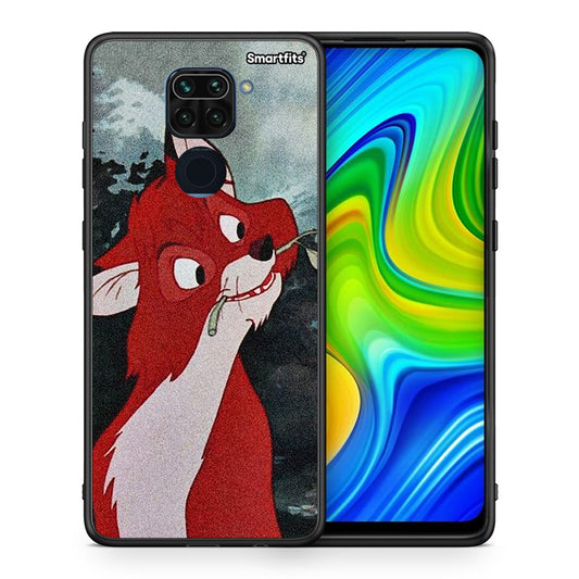 Θήκη Xiaomi Redmi Note 9 Tod And Vixey Love 1 από τη Smartfits με σχέδιο στο πίσω μέρος και μαύρο περίβλημα | Xiaomi Redmi Note 9 Tod And Vixey Love 1 case with colorful back and black bezels