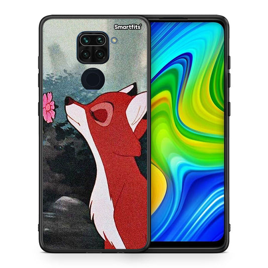 Θήκη Xiaomi Redmi Note 9 Tod And Vixey Love 2 από τη Smartfits με σχέδιο στο πίσω μέρος και μαύρο περίβλημα | Xiaomi Redmi Note 9 Tod And Vixey Love 2 case with colorful back and black bezels