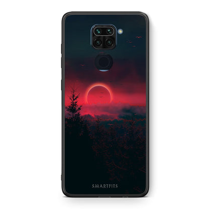 Θήκη Xiaomi Redmi Note 9 Sunset Tropic από τη Smartfits με σχέδιο στο πίσω μέρος και μαύρο περίβλημα | Xiaomi Redmi Note 9 Sunset Tropic case with colorful back and black bezels