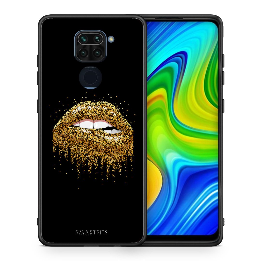 Θήκη Xiaomi Redmi Note 9 Golden Valentine από τη Smartfits με σχέδιο στο πίσω μέρος και μαύρο περίβλημα | Xiaomi Redmi Note 9 Golden Valentine case with colorful back and black bezels
