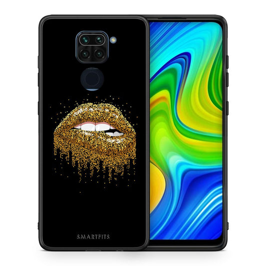 Θήκη Xiaomi Redmi Note 9 Golden Valentine από τη Smartfits με σχέδιο στο πίσω μέρος και μαύρο περίβλημα | Xiaomi Redmi Note 9 Golden Valentine case with colorful back and black bezels