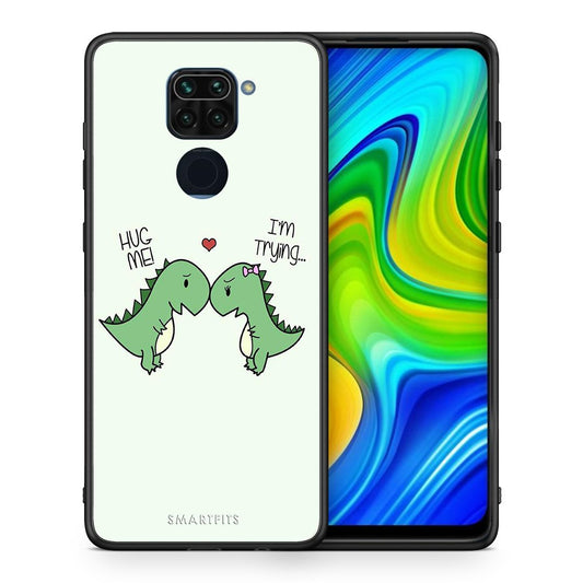 Θήκη Xiaomi Redmi Note 9 Rex Valentine από τη Smartfits με σχέδιο στο πίσω μέρος και μαύρο περίβλημα | Xiaomi Redmi Note 9 Rex Valentine case with colorful back and black bezels