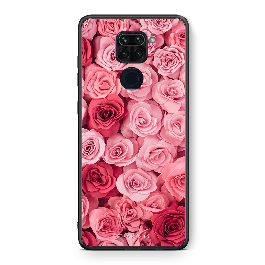 Θήκη Xiaomi Redmi Note 9 RoseGarden Valentine από τη Smartfits με σχέδιο στο πίσω μέρος και μαύρο περίβλημα | Xiaomi Redmi Note 9 RoseGarden Valentine case with colorful back and black bezels