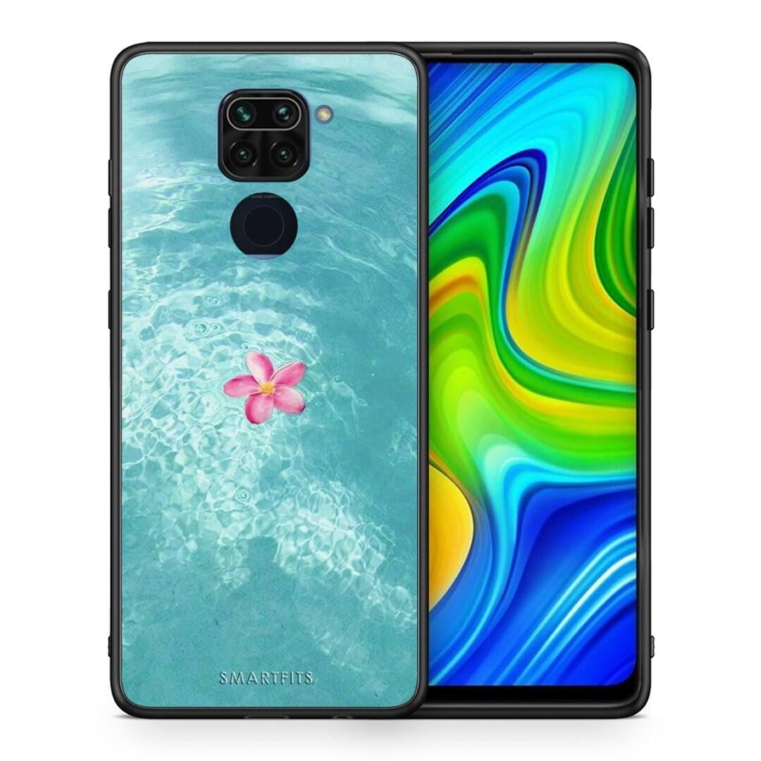 Θήκη Xiaomi Redmi Note 9 Water Flower από τη Smartfits με σχέδιο στο πίσω μέρος και μαύρο περίβλημα | Xiaomi Redmi Note 9 Water Flower case with colorful back and black bezels