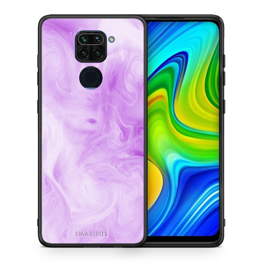 Θήκη Xiaomi Redmi Note 9 Lavender Watercolor από τη Smartfits με σχέδιο στο πίσω μέρος και μαύρο περίβλημα | Xiaomi Redmi Note 9 Lavender Watercolor case with colorful back and black bezels