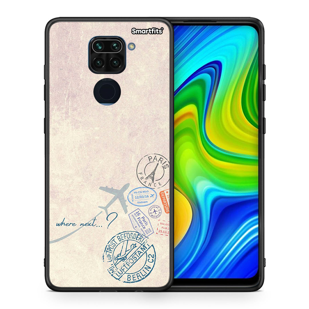 Θήκη Xiaomi Redmi Note 9 Where Next από τη Smartfits με σχέδιο στο πίσω μέρος και μαύρο περίβλημα | Xiaomi Redmi Note 9 Where Next case with colorful back and black bezels