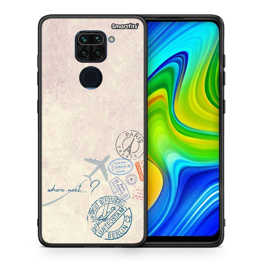 Θήκη Xiaomi Redmi Note 9 Where Next από τη Smartfits με σχέδιο στο πίσω μέρος και μαύρο περίβλημα | Xiaomi Redmi Note 9 Where Next case with colorful back and black bezels