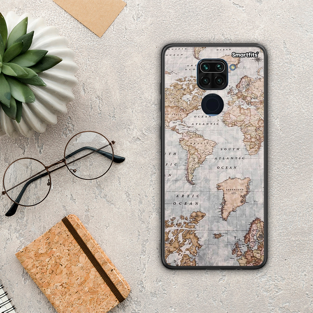Maps Microphone Note 9 Θήκη Xiaomi Redmi Note 9 Back Cover με Σχέδιο World Map – Smartfits ...