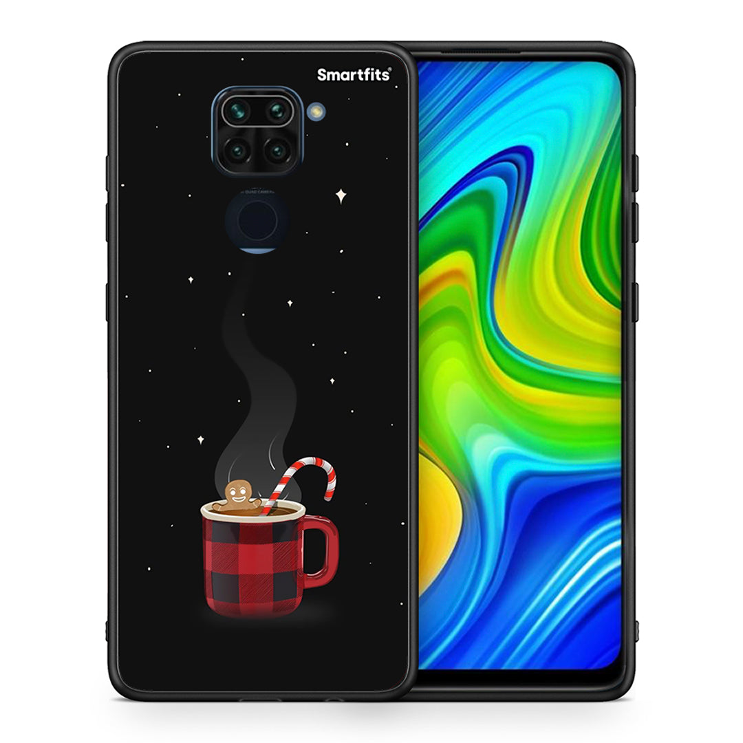Θήκη Xiaomi Redmi Note 9 Xmas Bathing από τη Smartfits με σχέδιο στο πίσω μέρος και μαύρο περίβλημα | Xiaomi Redmi Note 9 Xmas Bathing case with colorful back and black bezels