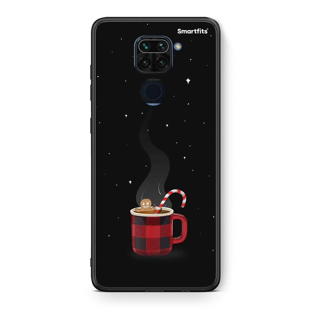 Θήκη Xiaomi Redmi Note 9 Xmas Bathing από τη Smartfits με σχέδιο στο πίσω μέρος και μαύρο περίβλημα | Xiaomi Redmi Note 9 Xmas Bathing case with colorful back and black bezels
