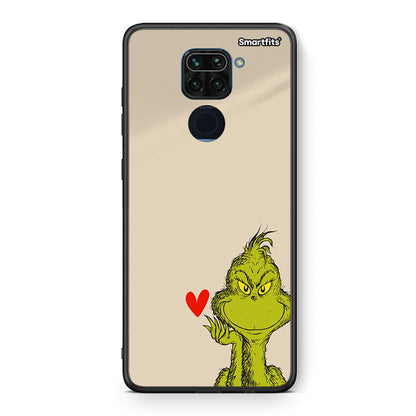 Θήκη Xiaomi Redmi Note 9 Xmas Grinch από τη Smartfits με σχέδιο στο πίσω μέρος και μαύρο περίβλημα | Xiaomi Redmi Note 9 Xmas Grinch case with colorful back and black bezels
