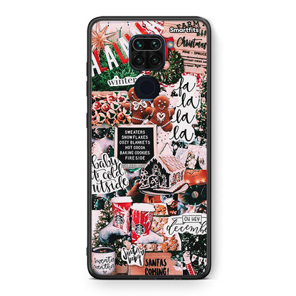 Θήκη Xiaomi Redmi Note 9 Xmas Habbits από τη Smartfits με σχέδιο στο πίσω μέρος και μαύρο περίβλημα | Xiaomi Redmi Note 9 Xmas Habbits case with colorful back and black bezels