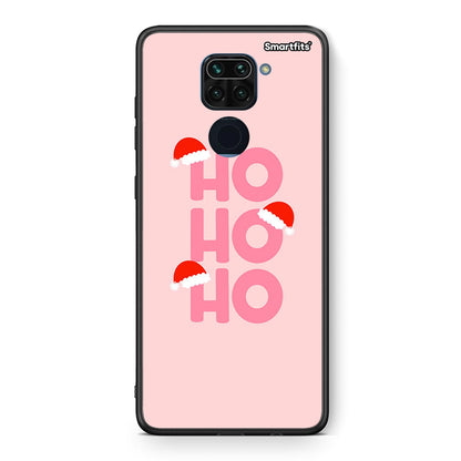 Θήκη Xiaomi Redmi Note 9 Xmas Ho Ho Ho από τη Smartfits με σχέδιο στο πίσω μέρος και μαύρο περίβλημα | Xiaomi Redmi Note 9 Xmas Ho Ho Ho case with colorful back and black bezels