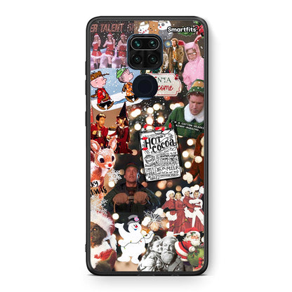 Θήκη Xiaomi Redmi Note 9 Xmas Movies από τη Smartfits με σχέδιο στο πίσω μέρος και μαύρο περίβλημα | Xiaomi Redmi Note 9 Xmas Movies case with colorful back and black bezels