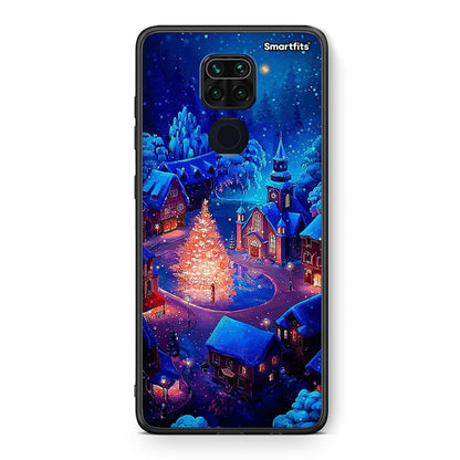 Θήκη Xiaomi Redmi Note 9 Xmas Village από τη Smartfits με σχέδιο στο πίσω μέρος και μαύρο περίβλημα | Xiaomi Redmi Note 9 Xmas Village case with colorful back and black bezels