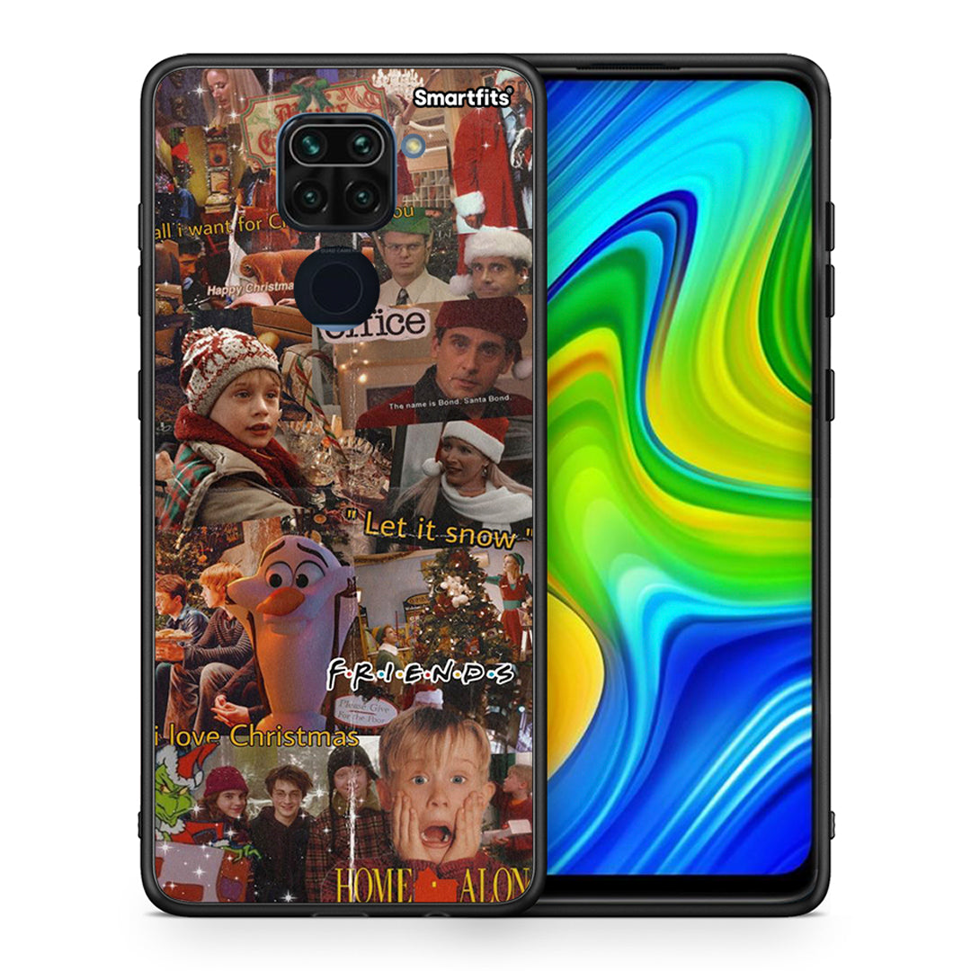 Θήκη Xiaomi Redmi Note 9 Xmas Wishes από τη Smartfits με σχέδιο στο πίσω μέρος και μαύρο περίβλημα | Xiaomi Redmi Note 9 Xmas Wishes case with colorful back and black bezels