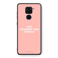 Thumbnail for Θήκη Αγίου Βαλεντίνου Xiaomi Redmi Note 9 You Deserve The World από τη Smartfits με σχέδιο στο πίσω μέρος και μαύρο περίβλημα | Xiaomi Redmi Note 9 You Deserve The World case with colorful back and black bezels