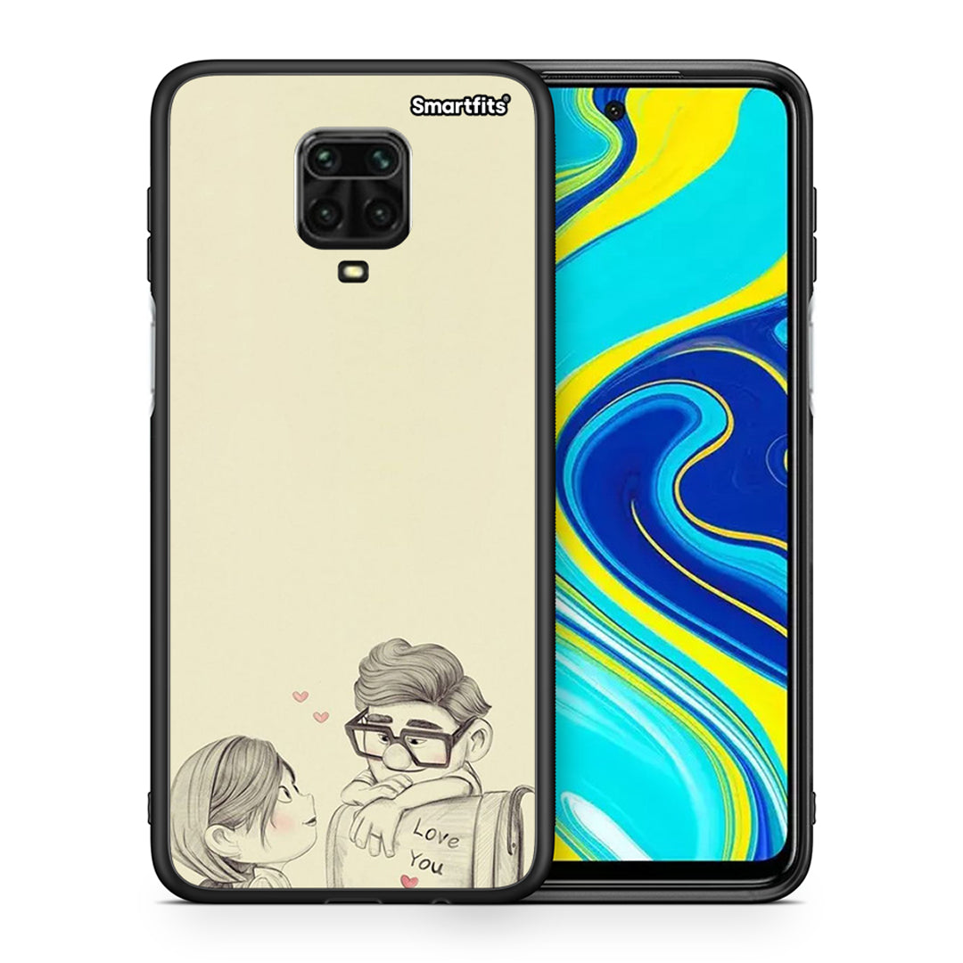 Θήκη Xiaomi Redmi Note 9S / 9 Pro Carl And Ellie από τη Smartfits με σχέδιο στο πίσω μέρος και μαύρο περίβλημα | Xiaomi Redmi Note 9S / 9 Pro Carl And Ellie case with colorful back and black bezels