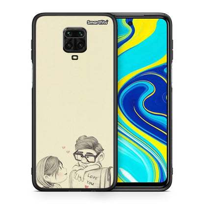 Θήκη Xiaomi Redmi Note 9S / 9 Pro Carl And Ellie από τη Smartfits με σχέδιο στο πίσω μέρος και μαύρο περίβλημα | Xiaomi Redmi Note 9S / 9 Pro Carl And Ellie case with colorful back and black bezels