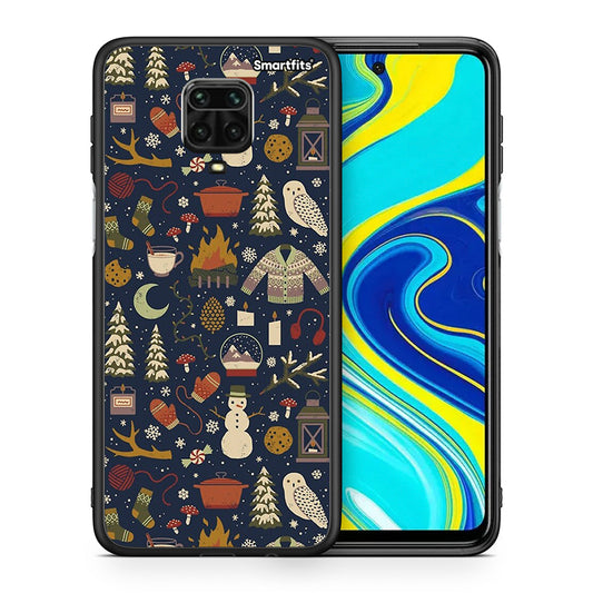 Θήκη Xiaomi Redmi Note 9S / 9 Pro Christmas Elements από τη Smartfits με σχέδιο στο πίσω μέρος και μαύρο περίβλημα | Xiaomi Redmi Note 9S / 9 Pro Christmas Elements case with colorful back and black bezels