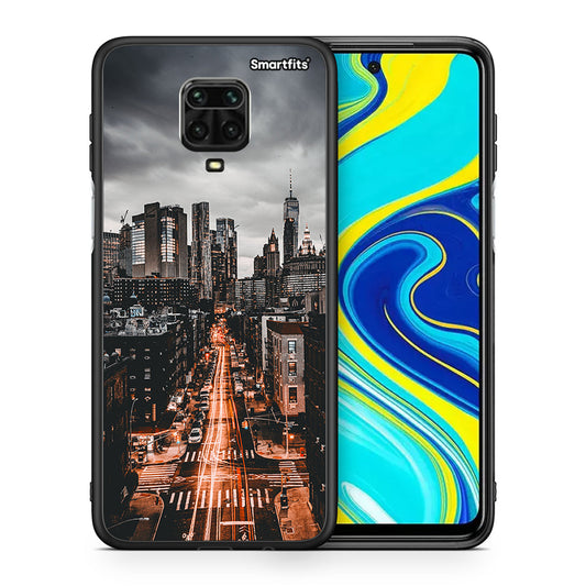 Θήκη Xiaomi Redmi Note 9S / 9 Pro City Lights από τη Smartfits με σχέδιο στο πίσω μέρος και μαύρο περίβλημα | Xiaomi Redmi Note 9S / 9 Pro City Lights case with colorful back and black bezels