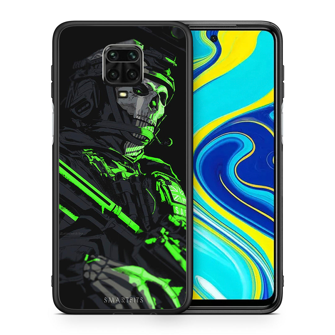 Θήκη Αγίου Βαλεντίνου Xiaomi Redmi Note 9S / 9 Pro Green Soldier από τη Smartfits με σχέδιο στο πίσω μέρος και μαύρο περίβλημα | Xiaomi Redmi Note 9S / 9 Pro Green Soldier case with colorful back and black bezels