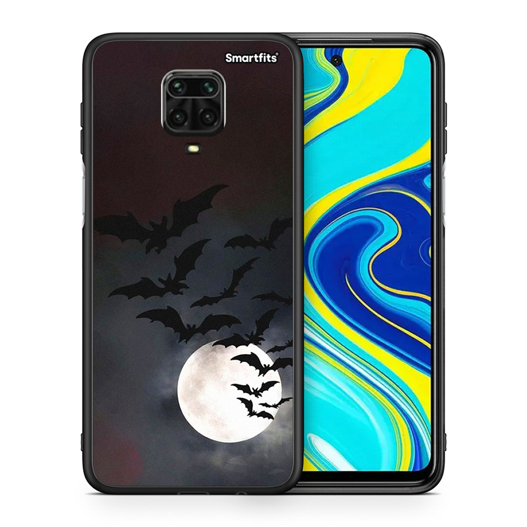 Θήκη Xiaomi Redmi Note 9S / 9 Pro Halloween Bat Night από τη Smartfits με σχέδιο στο πίσω μέρος και μαύρο περίβλημα | Xiaomi Redmi Note 9S / 9 Pro Halloween Bat Night case with colorful back and black bezels