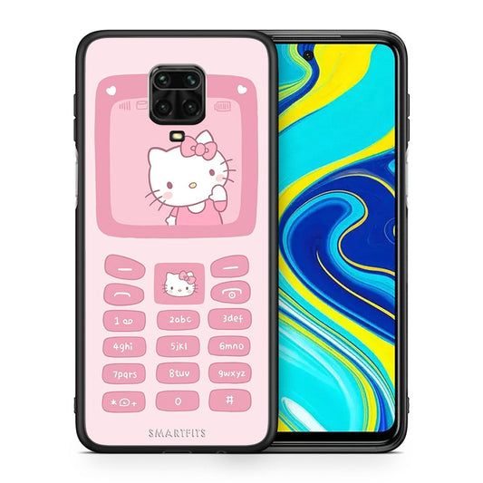 Θήκη Αγίου Βαλεντίνου Xiaomi Redmi Note 9S / 9 Pro Hello Kitten από τη Smartfits με σχέδιο στο πίσω μέρος και μαύρο περίβλημα | Xiaomi Redmi Note 9S / 9 Pro Hello Kitten case with colorful back and black bezels