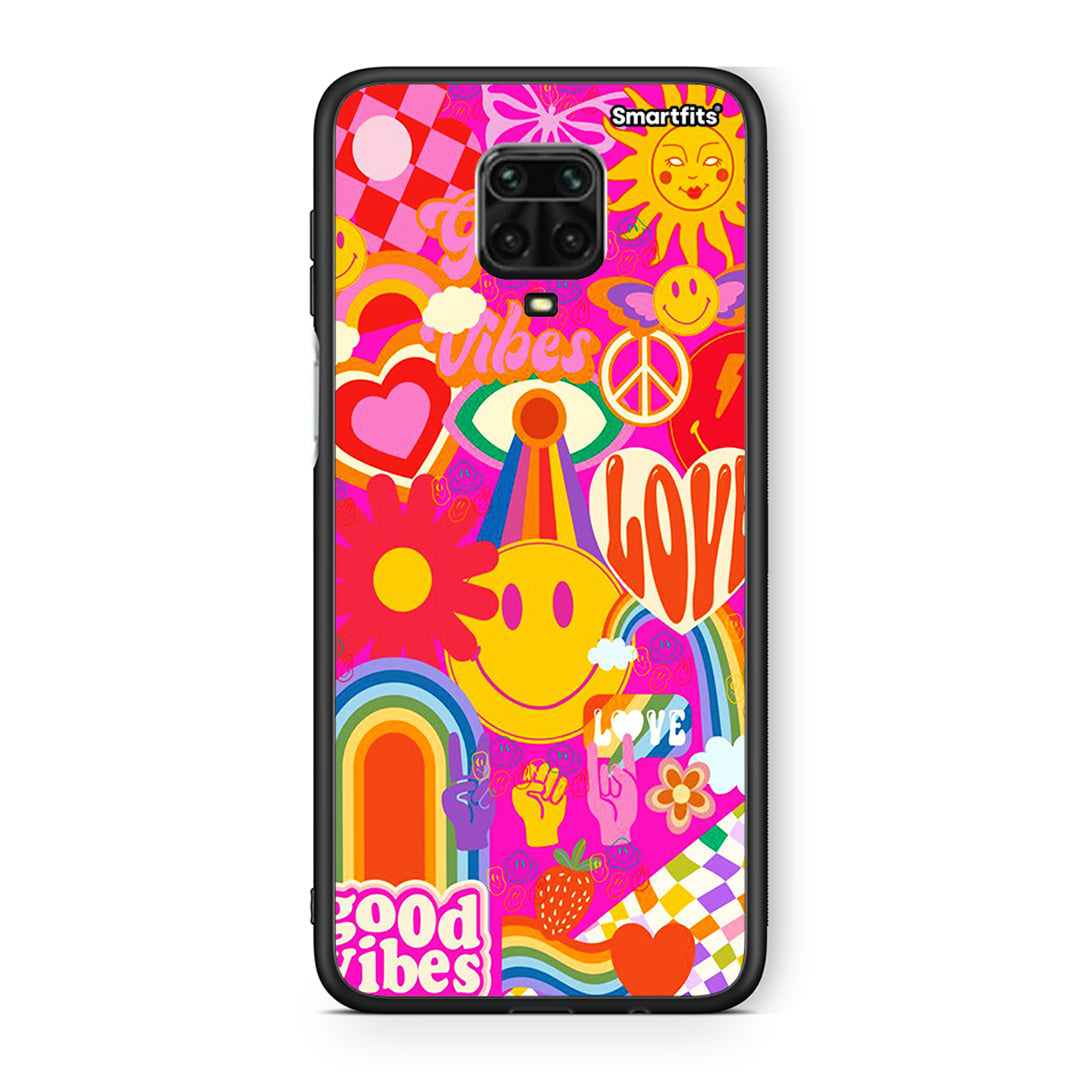 Xiaomi Redmi Note 9S / 9 Pro Hippie Love θήκη από τη Smartfits με σχέδιο στο πίσω μέρος και μαύρο περίβλημα | Smartphone case with colorful back and black bezels by Smartfits