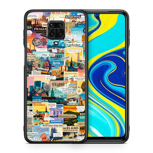 Θήκη Xiaomi Redmi Note 9S / 9 Pro Live To Travel από τη Smartfits με σχέδιο στο πίσω μέρος και μαύρο περίβλημα | Xiaomi Redmi Note 9S / 9 Pro Live To Travel case with colorful back and black bezels