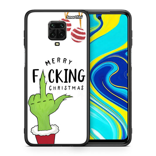 Θήκη Xiaomi Redmi Note 9S / 9 Pro Merry F Xmas από τη Smartfits με σχέδιο στο πίσω μέρος και μαύρο περίβλημα | Xiaomi Redmi Note 9S / 9 Pro Merry F Xmas case with colorful back and black bezels