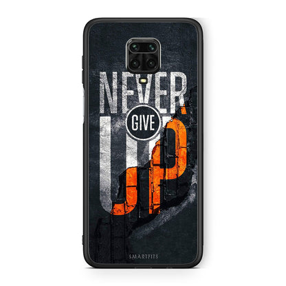 Xiaomi Redmi Note 9S / 9 Pro Never Give Up Θήκη Αγίου Βαλεντίνου από τη Smartfits με σχέδιο στο πίσω μέρος και μαύρο περίβλημα | Smartphone case with colorful back and black bezels by Smartfits