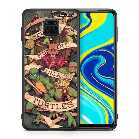 Θήκη Xiaomi Redmi Note 9S / 9 Pro Ninja Turtles από τη Smartfits με σχέδιο στο πίσω μέρος και μαύρο περίβλημα | Xiaomi Redmi Note 9S / 9 Pro Ninja Turtles case with colorful back and black bezels