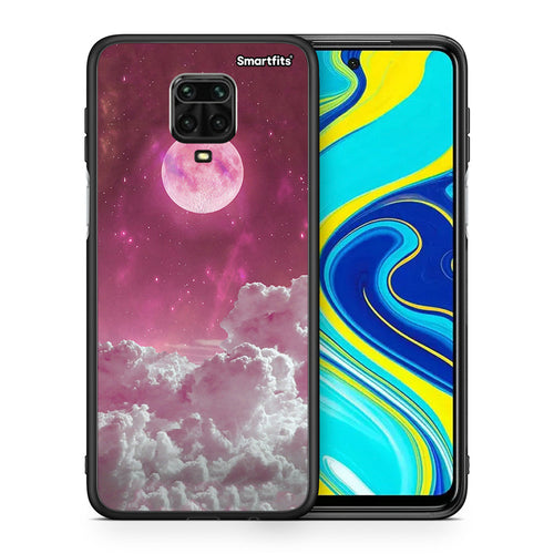 Θήκη Xiaomi Redmi Note 9S / 9 Pro Pink Moon από τη Smartfits με σχέδιο στο πίσω μέρος και μαύρο περίβλημα | Xiaomi Redmi Note 9S / 9 Pro Pink Moon case with colorful back and black bezels