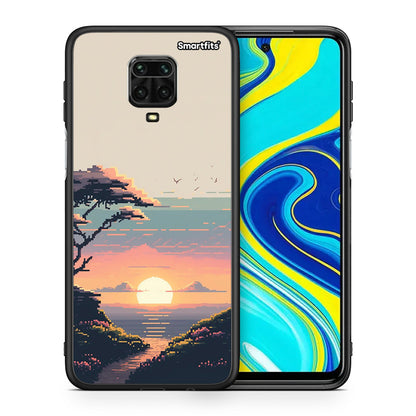 Θήκη Xiaomi Redmi Note 9S / 9 Pro Pixel Sunset από τη Smartfits με σχέδιο στο πίσω μέρος και μαύρο περίβλημα | Xiaomi Redmi Note 9S / 9 Pro Pixel Sunset case with colorful back and black bezels