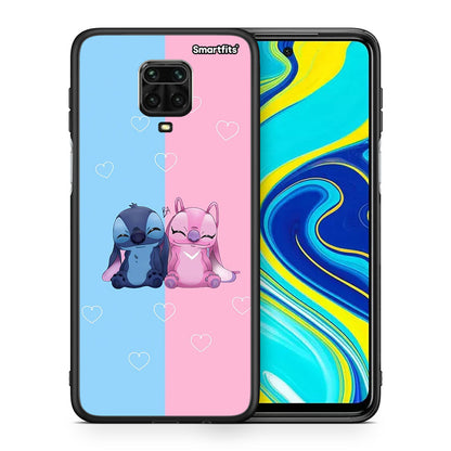Θήκη Xiaomi Redmi Note 9S / 9 Pro Stitch And Angel από τη Smartfits με σχέδιο στο πίσω μέρος και μαύρο περίβλημα | Xiaomi Redmi Note 9S / 9 Pro Stitch And Angel case with colorful back and black bezels