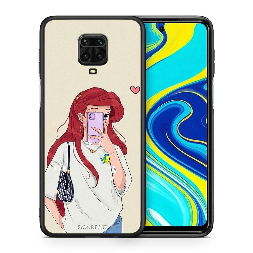 Θήκη Xiaomi Redmi Note 9S / 9 Pro Walking Mermaid από τη Smartfits με σχέδιο στο πίσω μέρος και μαύρο περίβλημα | Xiaomi Redmi Note 9S / 9 Pro Walking Mermaid case with colorful back and black bezels