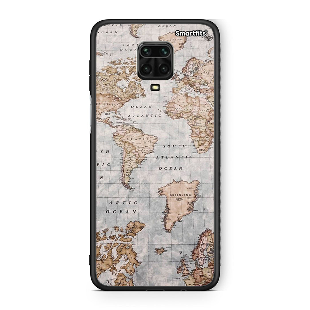 Xiaomi Redmi Note 9S / 9 Pro World Map Θήκη από τη Smartfits με σχέδιο στο πίσω μέρος και μαύρο περίβλημα | Smartphone case with colorful back and black bezels by Smartfits