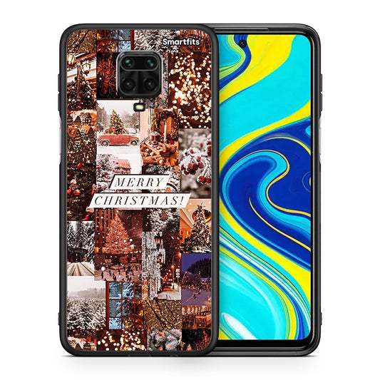 Θήκη Xiaomi Redmi Note 9S / 9 Pro Xmas Collage από τη Smartfits με σχέδιο στο πίσω μέρος και μαύρο περίβλημα | Xiaomi Redmi Note 9S / 9 Pro Xmas Collage case with colorful back and black bezels
